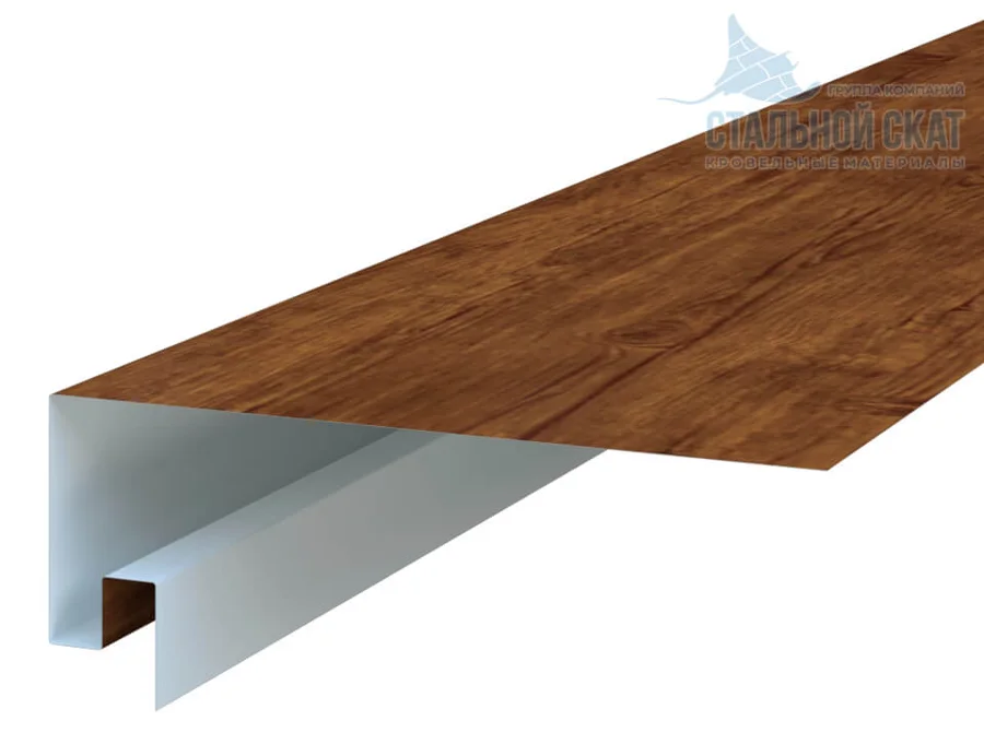 Планка откоса сложная 3D 245х75х3000 (Экостил-01-Мореный Дуб-0.5)
